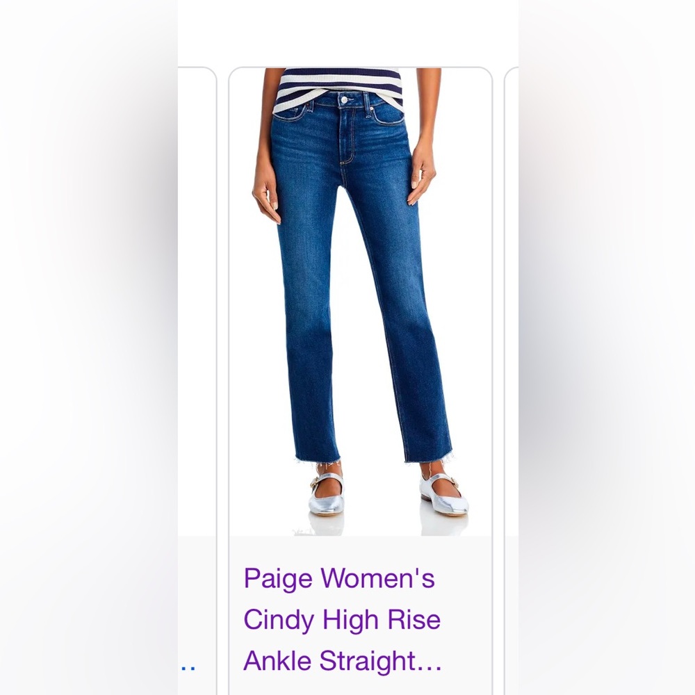 Paige Cindy high rise straightt ankle Jean size 27
